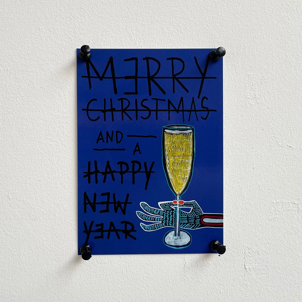 CHRISTMAS CARD - CHEERS - NAVY