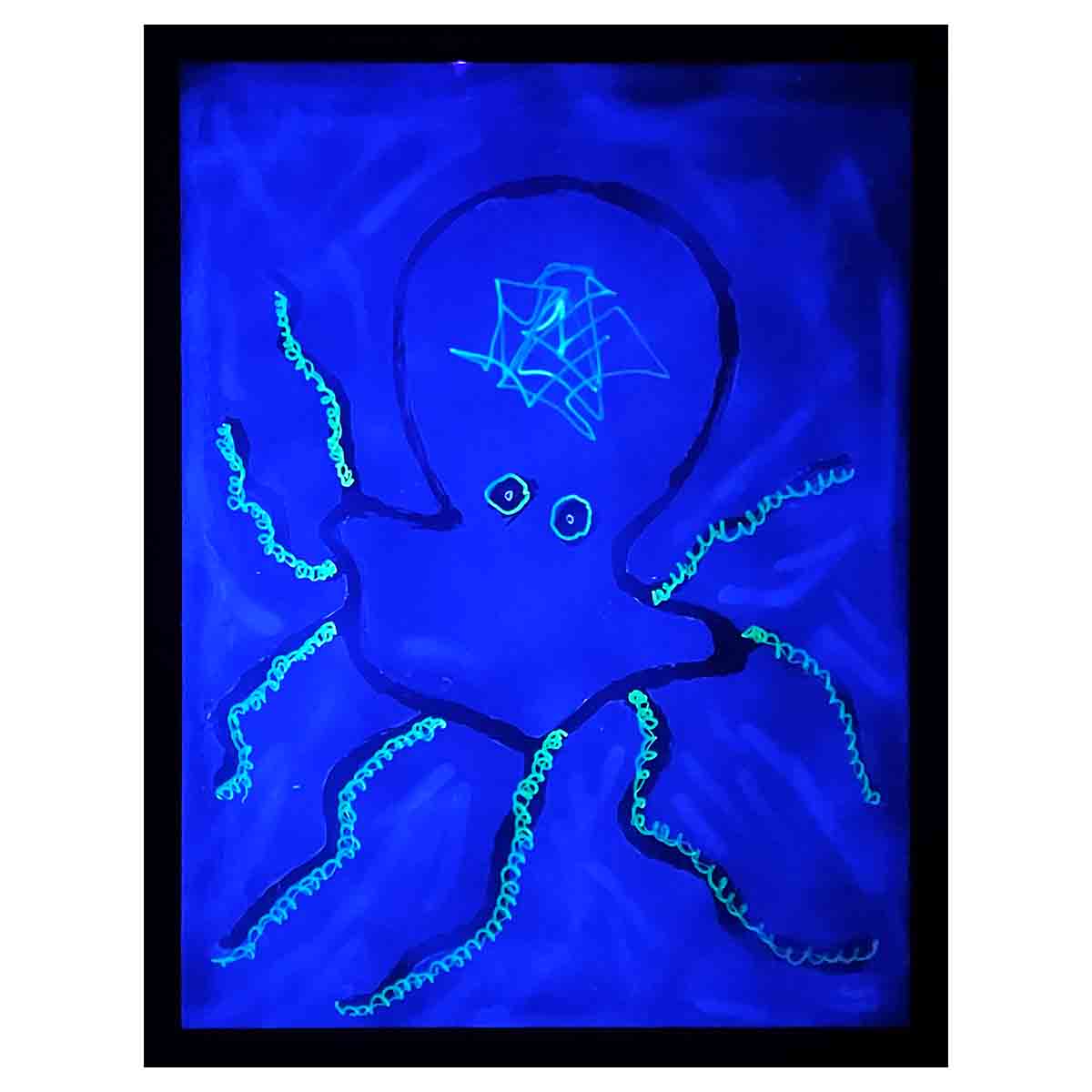 GLASS OCTOPUS (FRAMED) - LUMINOUS DEPTHS